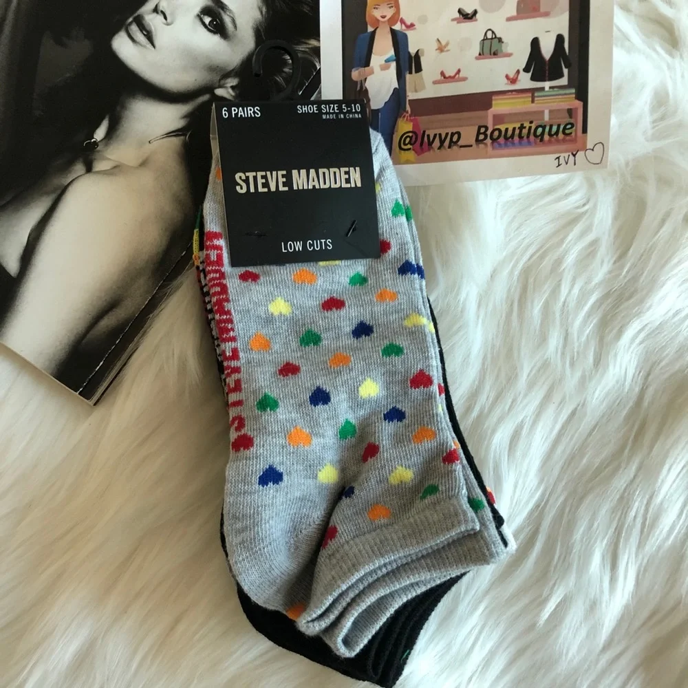 Steve Madden 6 Pairs Low Cut Socks